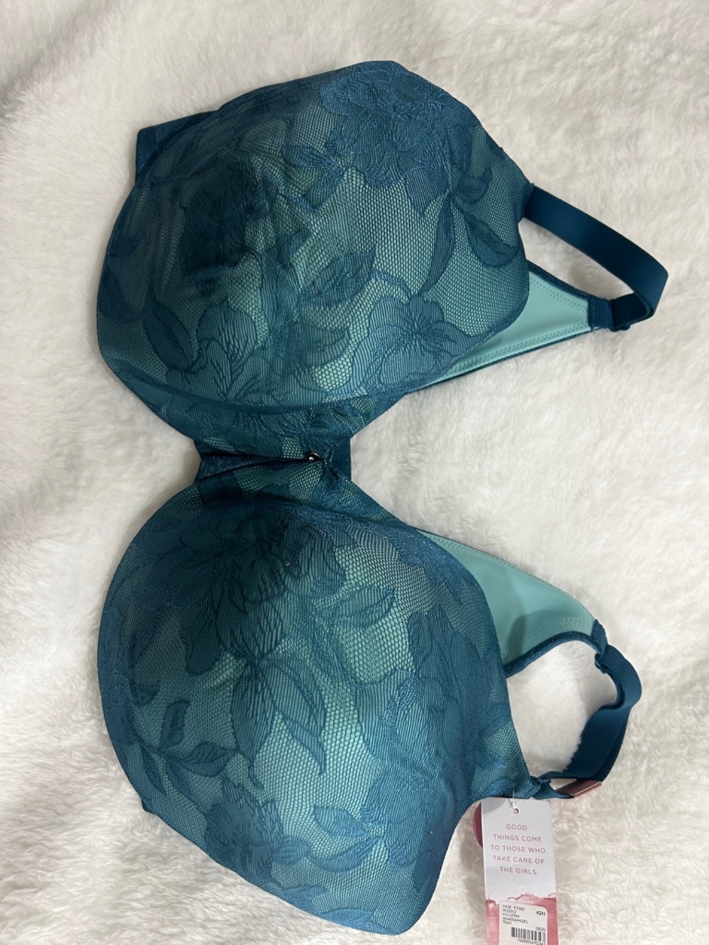 Cacique Teal Lace Contour Bra